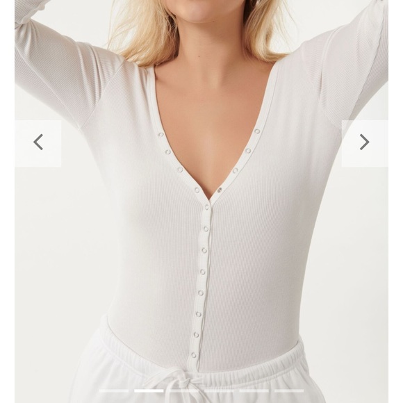 white snap-front bodysuit from Garage - Picture 1 of 2